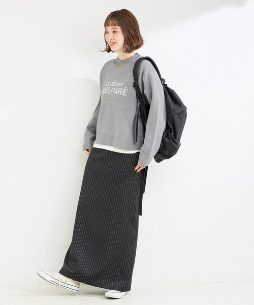 B.C STOCK(ベーセーストック)の「フレンチロゴプルオーバー(ニット/セーター・レディース・ブラック/チャコールグレー/レッド・FREE)」の7枚目の写真