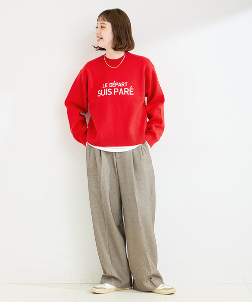 B.C STOCK(ベーセーストック)の「フレンチロゴプルオーバー(ニット/セーター・レディース・ブラック/チャコールグレー/レッド・FREE)」の19枚目の写真