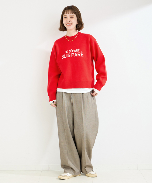 B.C STOCK(ベーセーストック)の「フレンチロゴプルオーバー(ニット/セーター・レディース・ブラック/チャコールグレー/レッド・FREE)」の20枚目の写真