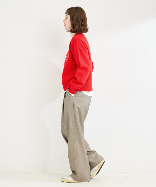 B.C STOCK(ベーセーストック)の「フレンチロゴプルオーバー(ニット/セーター・レディース・ブラック/チャコールグレー/レッド・FREE)」の21枚目の写真