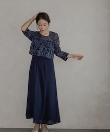レースレイヤードシフォンドレス