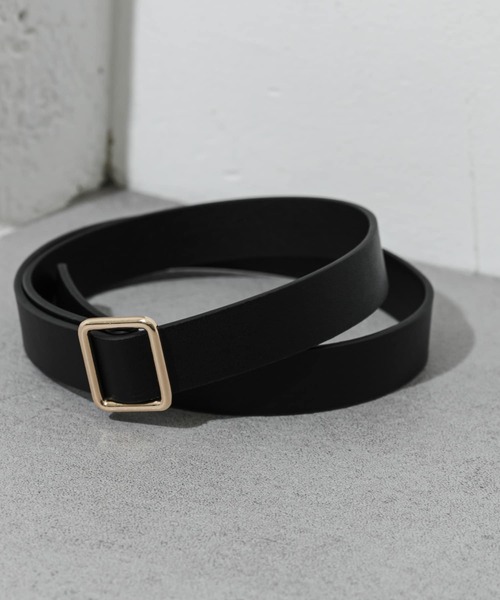 SMELLY(スメリー)の「メタルスクエアベルト(ベルト・レディース・ブラック/ベージュ・-)」の5枚目の写真