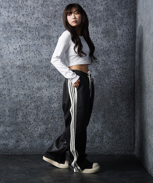 STARTER BLACK LABEL(スターターブラックレーベル)の「テレコ ヘンリーネック ショート丈 長袖Tシャツ / Teleco Henry Neck Short Length Long Sleeved T-Shirt(Tシャツ/カットソー・レディース・ブラック/ホワイト/ピンク・ONE SIZE)」の6枚目の写真