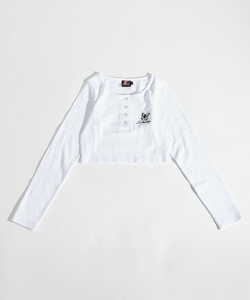 STARTER BLACK LABEL(スターターブラックレーベル)の「テレコ ヘンリーネック ショート丈 長袖Tシャツ / Teleco Henry Neck Short Length Long Sleeved T-Shirt(Tシャツ/カットソー・レディース・ブラック/ホワイト/ピンク・ONE SIZE)」の19枚目の写真