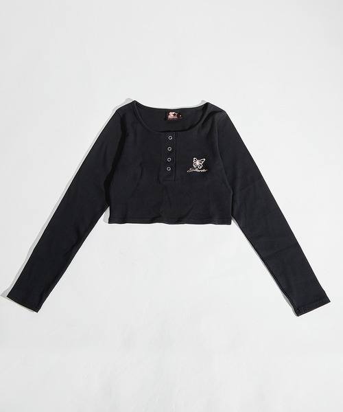 STARTER BLACK LABEL(スターターブラックレーベル)の「テレコ ヘンリーネック ショート丈 長袖Tシャツ / Teleco Henry Neck Short Length Long Sleeved T-Shirt(Tシャツ/カットソー・レディース・ブラック/ホワイト/ピンク・ONE SIZE)」の20枚目の写真