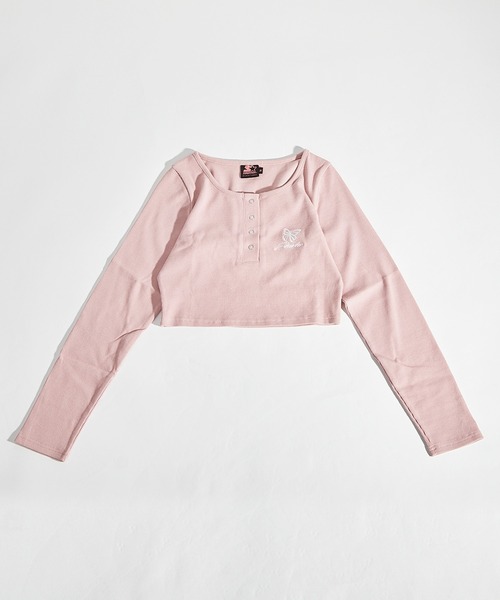 STARTER BLACK LABEL(スターターブラックレーベル)の「テレコ ヘンリーネック ショート丈 長袖Tシャツ / Teleco Henry Neck Short Length Long Sleeved T-Shirt(Tシャツ/カットソー・レディース・ブラック/ホワイト/ピンク・ONE SIZE)」の21枚目の写真