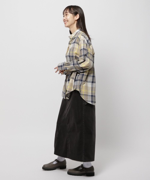 niko and...（ニコアンド）の「ホニョコールペインタースカート（スカート・レディース・アイボリー/チャコール/グリーン・LARGE/MEDIUM）」の11枚目の写真