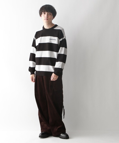 RAGEBLUE（レイジブルー）の「【SIGNAL SPORTS】ボーダー/ワンポイント刺繍クルーネックニット（ニット/セーター・メンズ・ネイビー/グレー・MEDIUM/LARGE）」の22枚目の写真