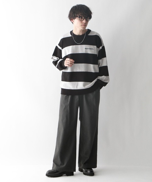 RAGEBLUE（レイジブルー）の「【SIGNAL SPORTS】ボーダー/ワンポイント刺繍クルーネックニット（ニット/セーター・メンズ・ネイビー/グレー・MEDIUM/LARGE）」の21枚目の写真