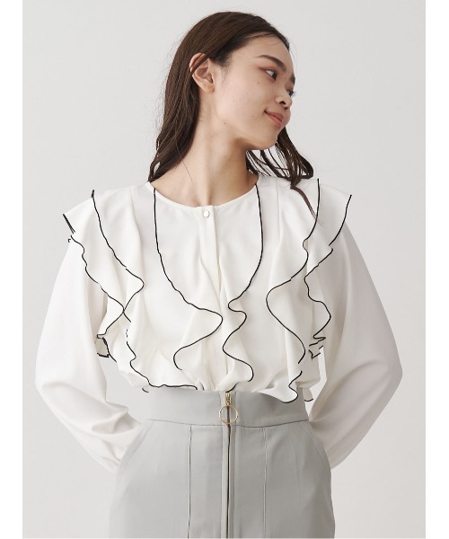 【セール】メロウフリルブラウス（シャツ/ブラウス）｜TONAL（トーナル） 8,800円