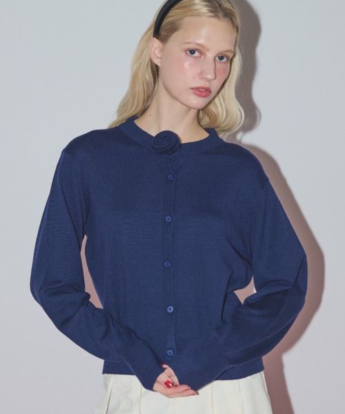 idem（イデム）の「rose basic cardigan/バラカーディガン（カーディガン/ボレロ・レディース・アイボリー/レッド/ネイビー・FREE）」の8枚目の写真