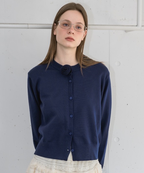 idem（イデム）の「rose basic cardigan/バラカーディガン（カーディガン/ボレロ・レディース・アイボリー/レッド/ネイビー・FREE）」の19枚目の写真