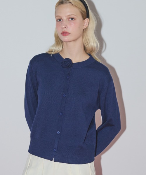 idem（イデム）の「rose basic cardigan/バラカーディガン（カーディガン/ボレロ・レディース・アイボリー/レッド/ネイビー・FREE）」の16枚目の写真