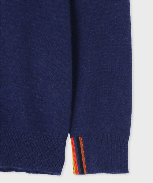 Paul Smith(ポールスミス)の「アーティストストライプポイント カシミヤ ニット / 243400 278Y(ニット/セーター・メンズ・ブラック/インディゴブルー・LARGE/MEDIUM/X-LARGE)」の4枚目の写真
