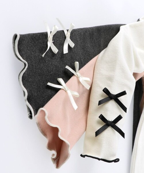 BRANSHES(ブランシェス)の「【モチモチニットソー】袖リボン付き長袖Tシャツ(Tシャツ/カットソー・キッズ・ピンク/アイボリー/チャコールグレー・80/100/90/140/150/120/130/110)」の17枚目の写真