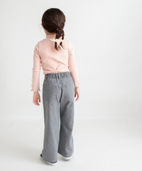 BRANSHES(ブランシェス)の「【モチモチニットソー】袖リボン付き長袖Tシャツ(Tシャツ/カットソー・キッズ・ピンク/アイボリー/チャコールグレー・80/100/90/140/150/120/130/110)」の8枚目の写真