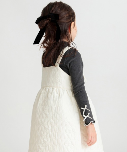 BRANSHES(ブランシェス)の「【モチモチニットソー】袖リボン付き長袖Tシャツ(Tシャツ/カットソー・キッズ・ピンク/アイボリー/チャコールグレー・80/100/90/140/150/120/130/110)」の12枚目の写真