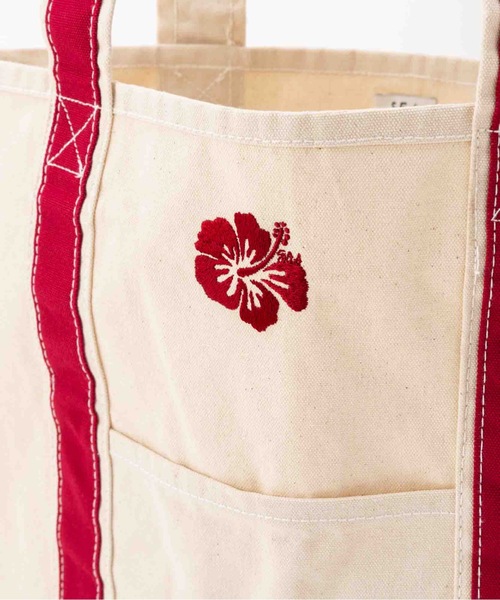 SEA（シー）の「ハイビスカス スーベニアトートM（トートバッグ・レディース・ブラック/レッド/ネイビー・ONE SIZE）」の5枚目の写真