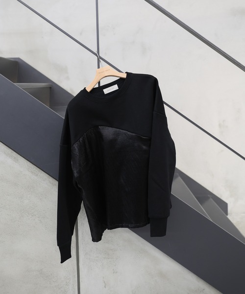 桜ママ②ＬＬモカ系*ニット切替レイヤードスウェット　裾絞り裏起毛 セール】【Lee】ニット切替スウェット（スウェット）｜Lee（リー）の