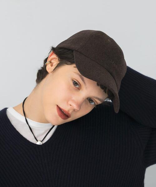 URBAN RESEARCH（アーバンリサーチ）の「メルトンロゴキャップ（キャップ・レディース・チャコールグレー/ブラウン/ネイビー・FREE）」の2枚目の写真