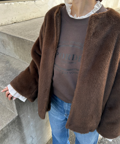 SLOBE IENA Mink Fake fur Coat ベージュ SLOBE IENA（スローブイエナ）の「Mink Fake fur Coat（その他