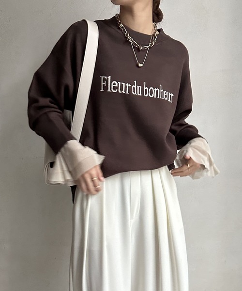 DouDou(ドゥドゥ)の「チュール袖フレアTEE(Tシャツ/カットソー・レディース・オフホワイト/ブラック/ベージュ・FREE)」の8枚目の写真