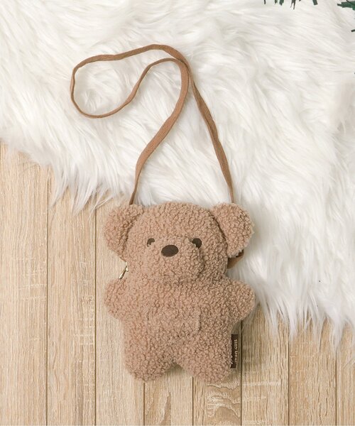 apres les cours(アプレレクール)の「tiny bear ふわふわポシェット(ショルダーバッグ・キッズ・ベージュ・FREE)」の1枚目の写真