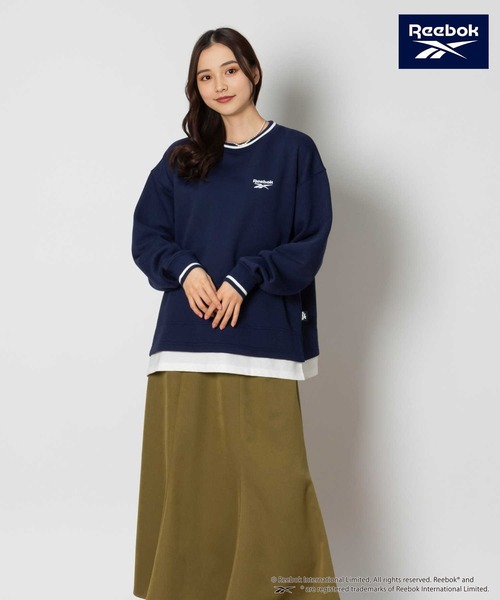 Right-on(ライトオン)の「Reebok(リーボック)【レディース】レイヤードクルースウェット(スウェット・レディース・ネイビー/ベージュ/ブルー・S/M/L/XL)」の15枚目の写真