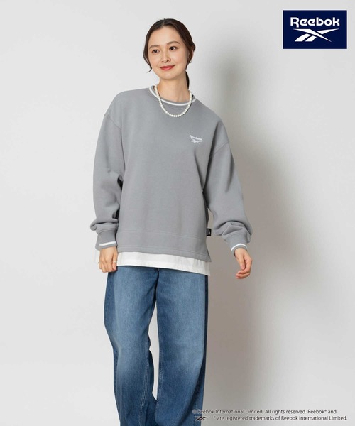 Right-on(ライトオン)の「Reebok(リーボック)【レディース】レイヤードクルースウェット(スウェット・レディース・ネイビー/ベージュ/ブルー・S/M/L/XL)」の17枚目の写真