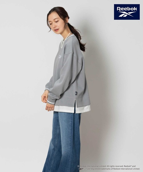 Right-on(ライトオン)の「Reebok(リーボック)【レディース】レイヤードクルースウェット(スウェット・レディース・ネイビー/ベージュ/ブルー・S/M/L/XL)」の18枚目の写真