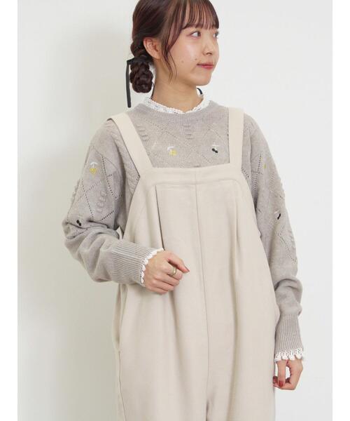 Samansa Mos2(サマンサ モスモス)の「ウール混タックサロペット(サロペット/オーバーオール・レディース・ブラック/キナリ/チャコールグレー/ベージュ・F)」の12枚目の写真