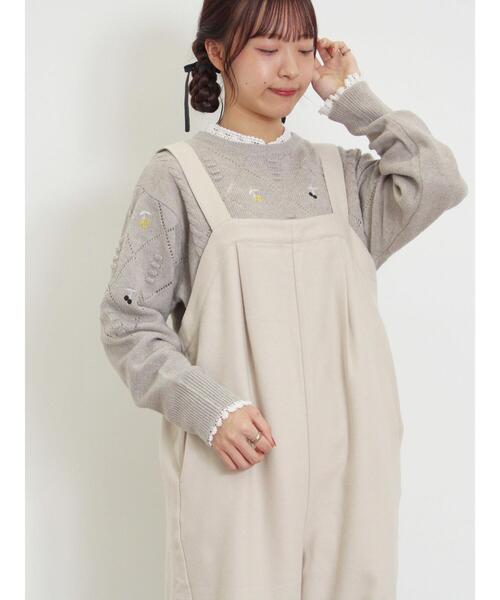 Samansa Mos2(サマンサ モスモス)の「ウール混タックサロペット(サロペット/オーバーオール・レディース・ブラック/キナリ/チャコールグレー/ベージュ・F)」の13枚目の写真