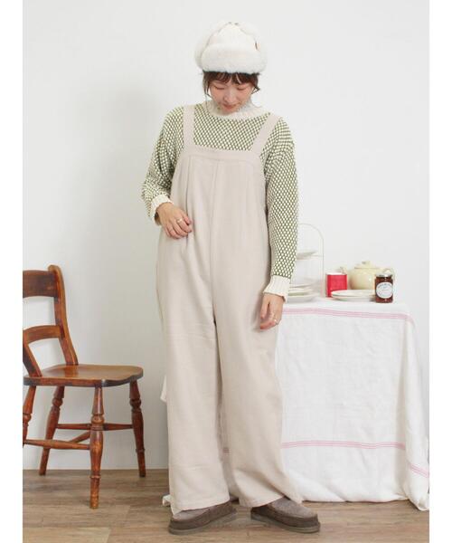 Samansa Mos2(サマンサ モスモス)の「ウール混タックサロペット(サロペット/オーバーオール・レディース・ブラック/キナリ/チャコールグレー/ベージュ・F)」の21枚目の写真