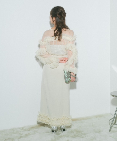 ECREL（エクレール）の「フリルヘムスリットスカパン（スカート・レディース・アイボリー/グレー・FREE）」の8枚目の写真