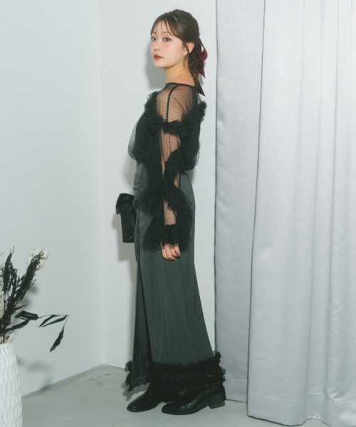 ECREL（エクレール）の「フリルヘムスリットスカパン（スカート・レディース・アイボリー/グレー・FREE）」の12枚目の写真