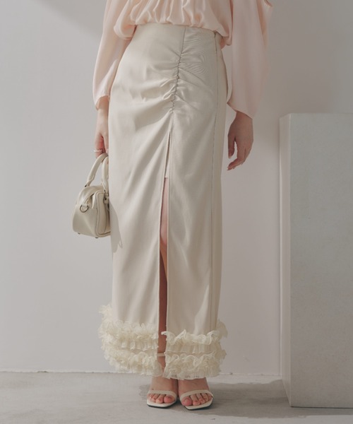 ECREL（エクレール）の「フリルヘムスリットスカパン（スカート・レディース・アイボリー/グレー・FREE）」の22枚目の写真