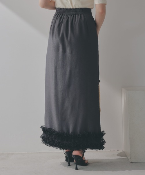 ECREL（エクレール）の「フリルヘムスリットスカパン（スカート・レディース・アイボリー/グレー・FREE）」の20枚目の写真