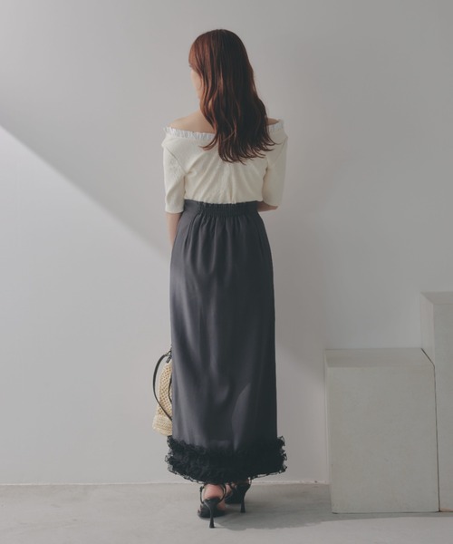 ECREL（エクレール）の「フリルヘムスリットスカパン（スカート・レディース・アイボリー/グレー・FREE）」の19枚目の写真