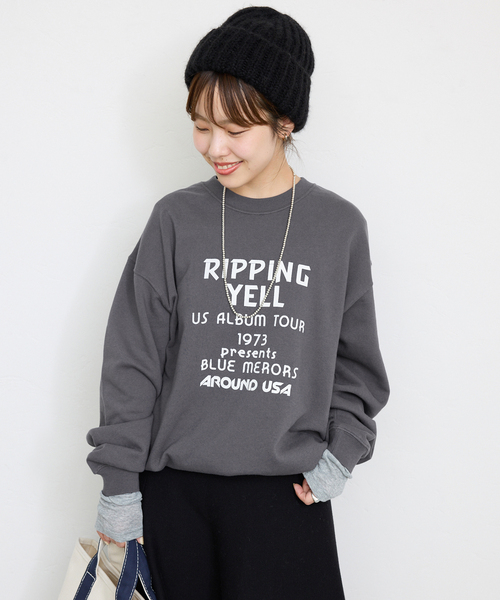 SCREEN STARS（スクリーンスターズ）の「SCREEN STARS SLOBE別注 ロゴスウェット 2423-090SSBTSL（スウェット・レディース・チャコールグレー/ライトグレー/ブルー/アイボリー・FREE）」の8枚目の写真