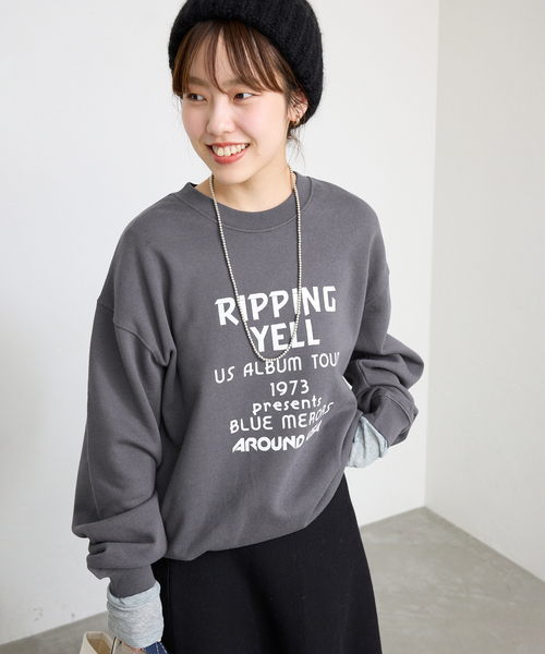 SCREEN STARS（スクリーンスターズ）の「SCREEN STARS SLOBE別注 ロゴスウェット 2423-090SSBTSL（スウェット・レディース・チャコールグレー/ライトグレー/ブルー/アイボリー・FREE）」の11枚目の写真