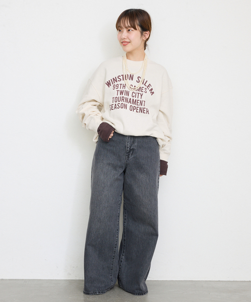 SCREEN STARS（スクリーンスターズ）の「SCREEN STARS SLOBE別注 ロゴスウェット 2423-090SSBTSL（スウェット・レディース・チャコールグレー/ライトグレー/ブルー/アイボリー・FREE）」の21枚目の写真