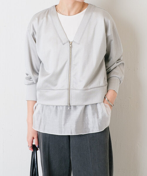 COLLAGE GALLARDAGALANTE（コラージュガリャルダガランテ）の「C′NOTE/バックシアータンクトップ（Tシャツ/カットソー・レディース・ホワイト/ネイビー・FREE）」の5枚目の写真