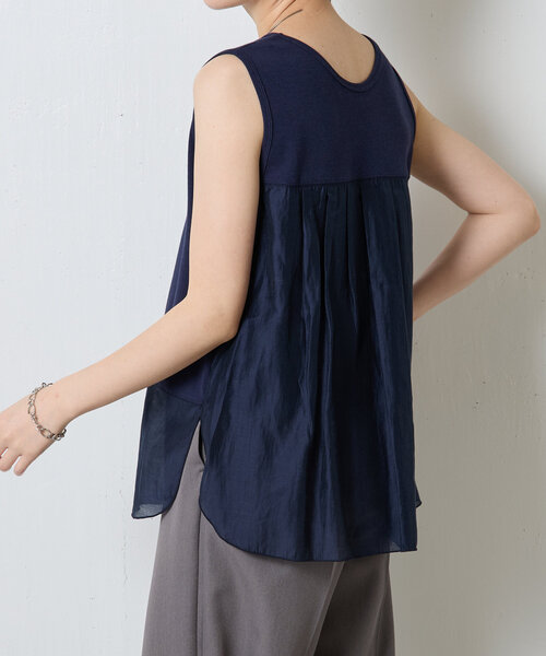 COLLAGE GALLARDAGALANTE（コラージュガリャルダガランテ）の「C′NOTE/バックシアータンクトップ（Tシャツ/カットソー・レディース・ホワイト/ネイビー・FREE）」の22枚目の写真