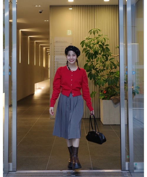 jumelle（ジュメロ）の「【ゴールドボタン】daily cardigan（カーディガン/ボレロ・レディース・グレー/ピンク/レッド・MEDIUM）」の20枚目の写真