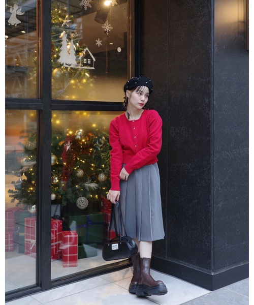 jumelle（ジュメロ）の「【ゴールドボタン】daily cardigan（カーディガン/ボレロ・レディース・グレー/ピンク/レッド・MEDIUM）」の9枚目の写真