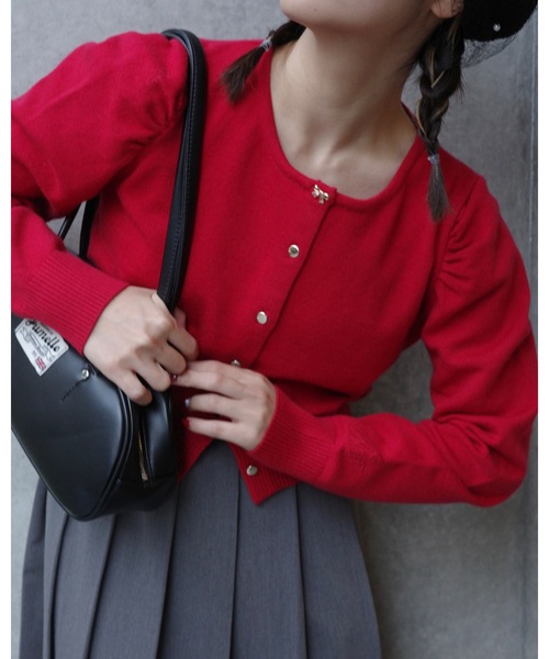 jumelle（ジュメロ）の「【ゴールドボタン】daily cardigan（カーディガン/ボレロ・レディース・グレー/ピンク/レッド・MEDIUM）」の18枚目の写真