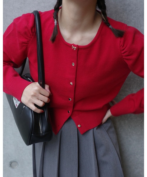 jumelle（ジュメロ）の「【ゴールドボタン】daily cardigan（カーディガン/ボレロ・レディース・グレー/ピンク/レッド・MEDIUM）」の19枚目の写真