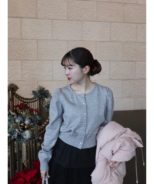 jumelle（ジュメロ）の「【ゴールドボタン】daily cardigan（カーディガン/ボレロ・レディース・グレー/ピンク/レッド・MEDIUM）」の11枚目の写真