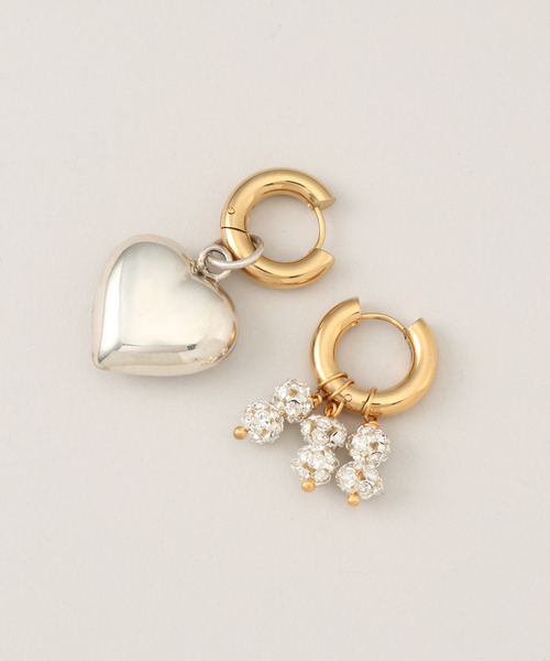 滝沢眞規子さん愛用　timeless　pearly　タイムレスパーリー　ピアス TIMELESS PEARLY/タイムレスパーリー】Silver heart and cr：ピアス