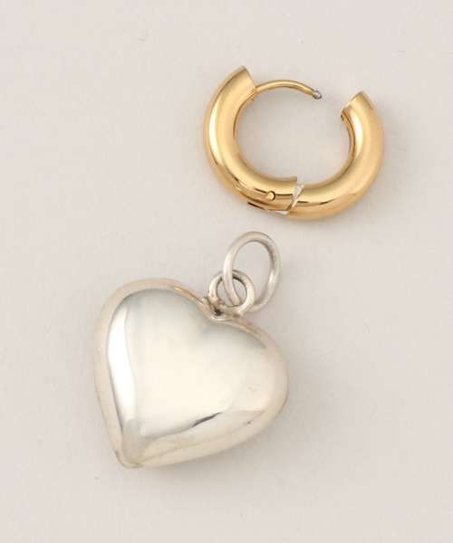 TIMELESS PEARLY/タイムレスパーリー】Silver heart and cr：ピアス